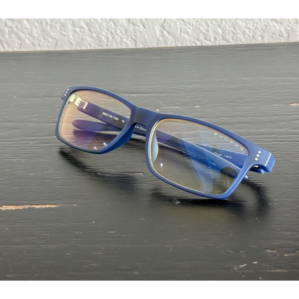 Gunnar Optiks Cruz Navy Blue Light Blocking Computer Gaming Glasses 55-16-133
